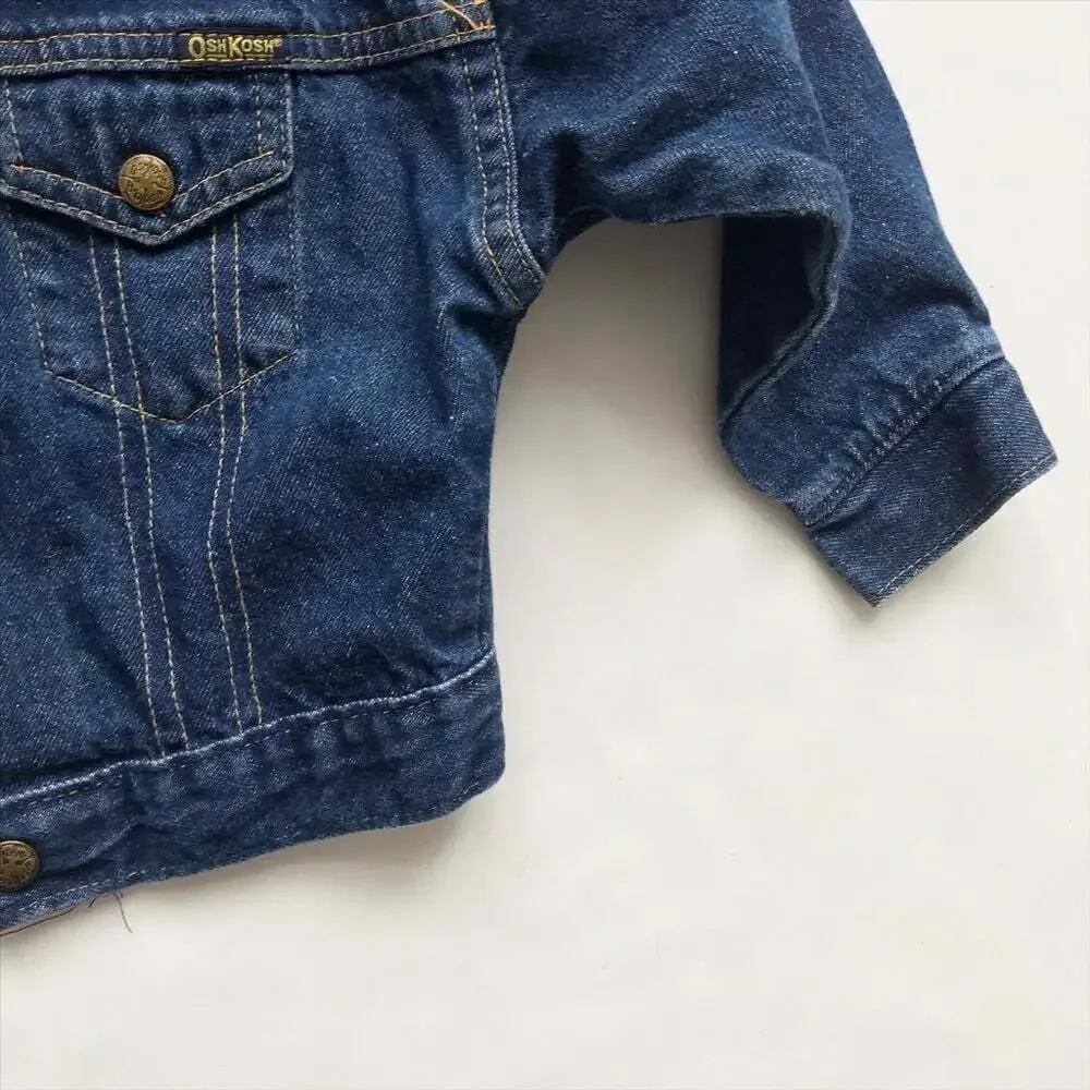 Vintage OshKosh B’gosh Made In USA Denim Trucker Jacket Kids 3T Union Label